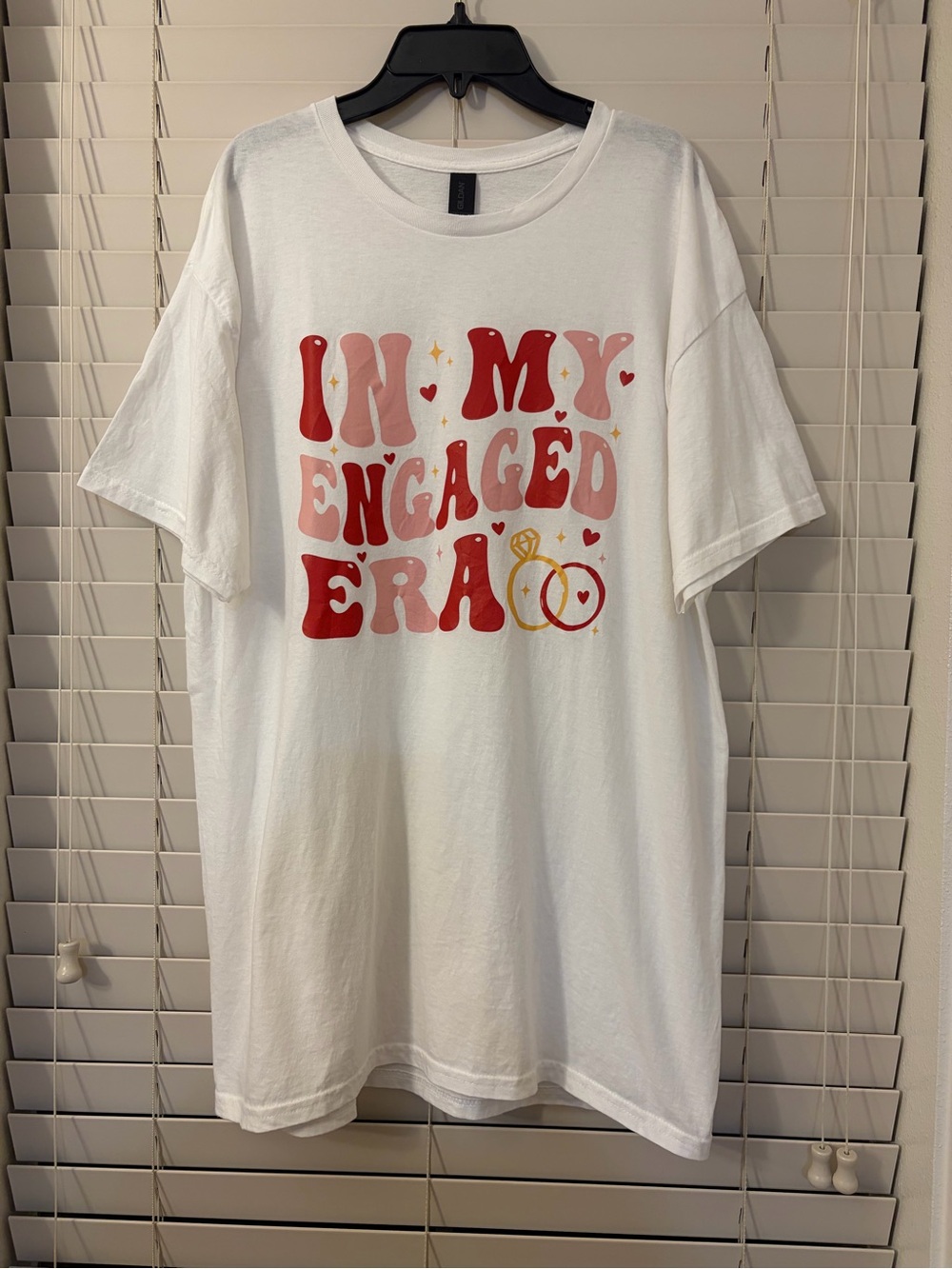 In My Engaged Era T-Shirt White Graphic Bride To Be Bachelorette Women’s Large
